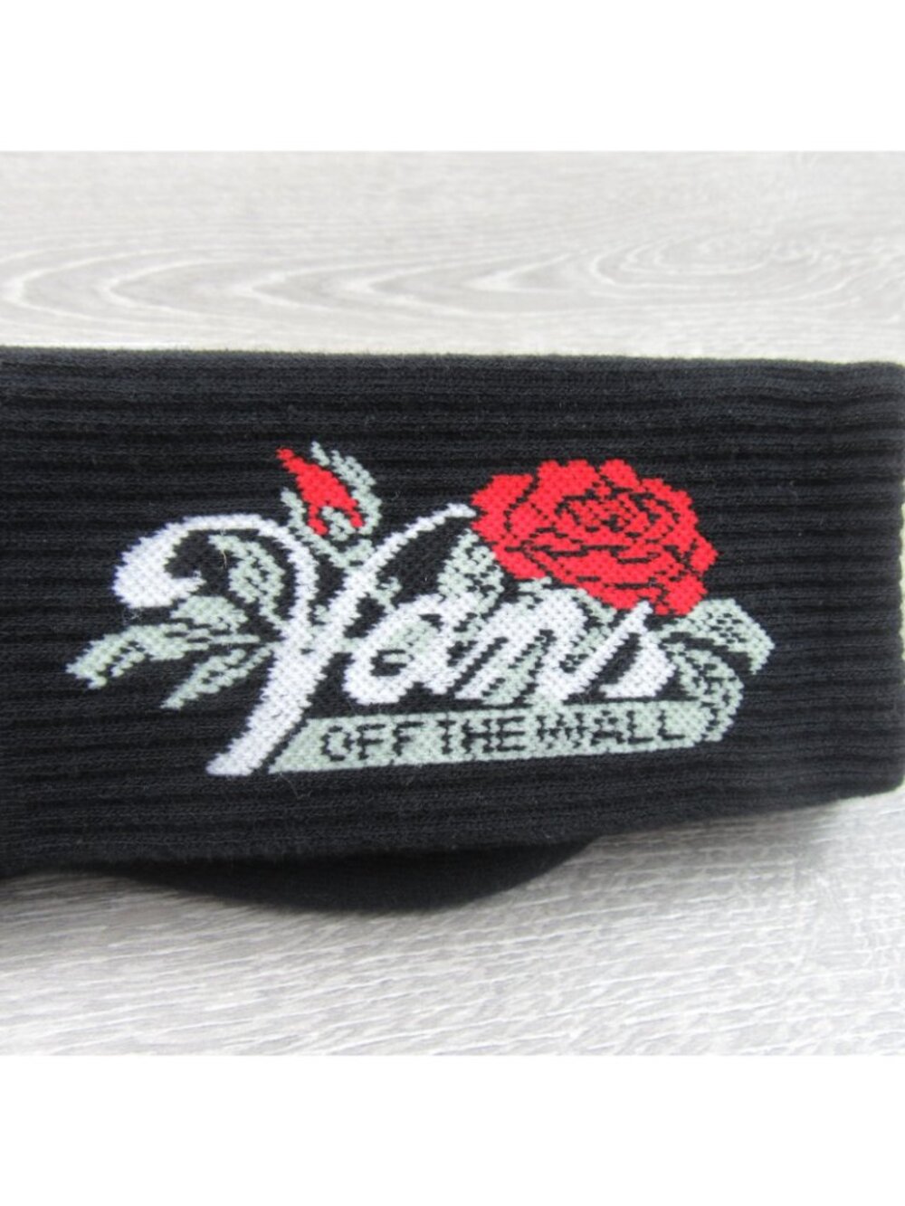 Vans Off The Wall Black Rose Crew Socks Unisex Size Medium (1 Pair) NEW - Picture 5 of 10